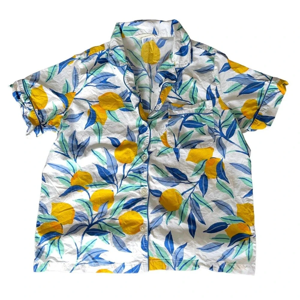 Printfresh Citrus Grove Pajama Set - White and Blue - Picture 2 of 10